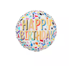 Anagram 17" Happy Confetti Birthday Foil Balloon, 1-piece