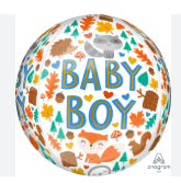 Anagram Orbz Baby Boy Woodland Fun 15" Balloon, 1-piece