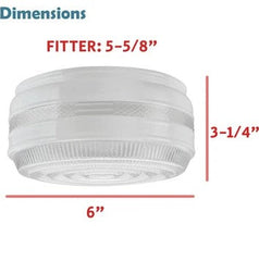 ASPEN CREATIVE #23604-01, 6" Clear And White Drum Replacement Glass Shade For Ceiling Fixture. 1-PIECE