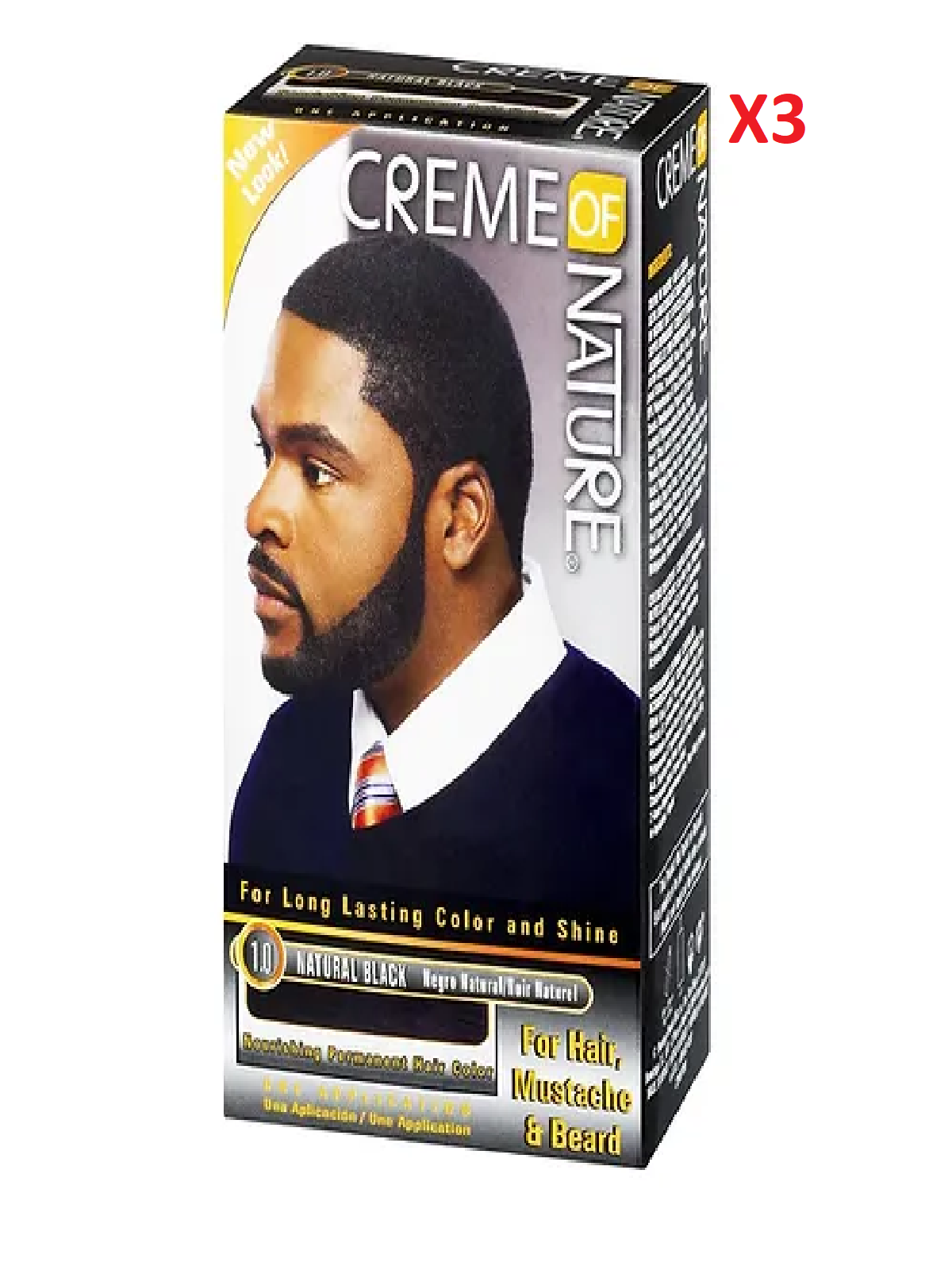 1 Pack Creme of Nature – Nourishing permanent hair color Natural black