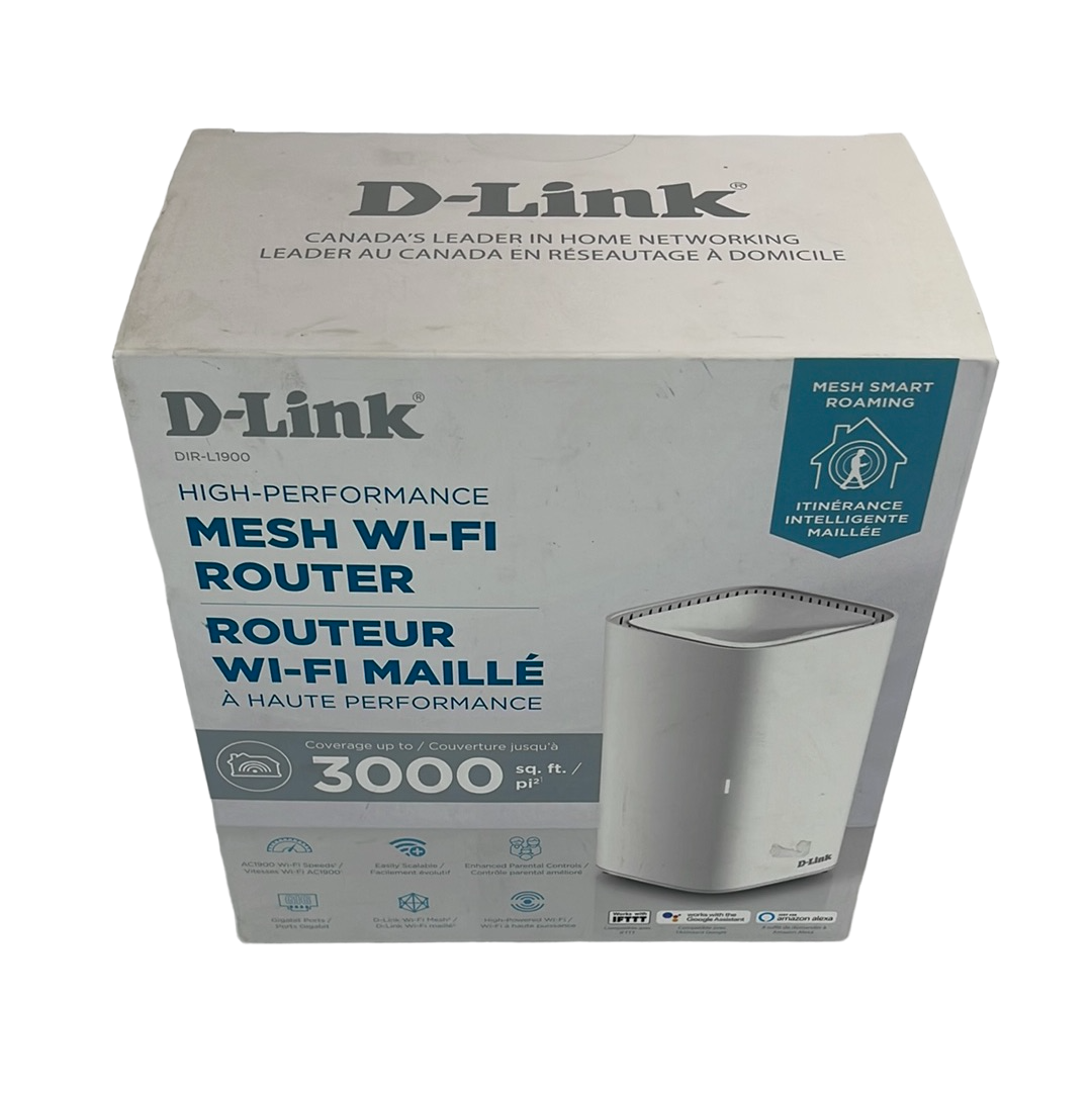 (NEW OPEN) D-Link High-Performance Scalable Mesh Wi-Fi Router DIR-L1900, White