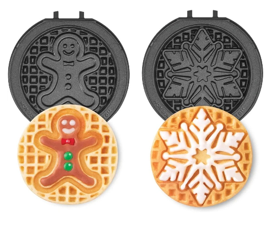DASH Multi Mini Maker System 2-PACK Plates, Snowflake + Gingerbread Man