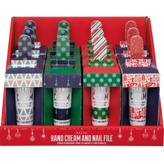 Christmas Novelty Hand Cream + Nail File Set, 1pc