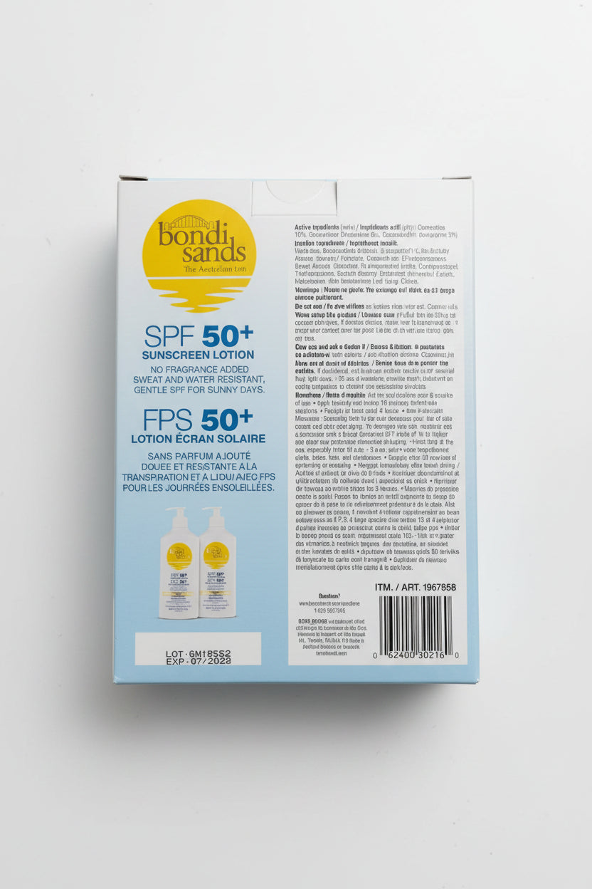 2Pack Bondi Sands Sunscreen Lotion SPF FPS 50+, 500ml Each